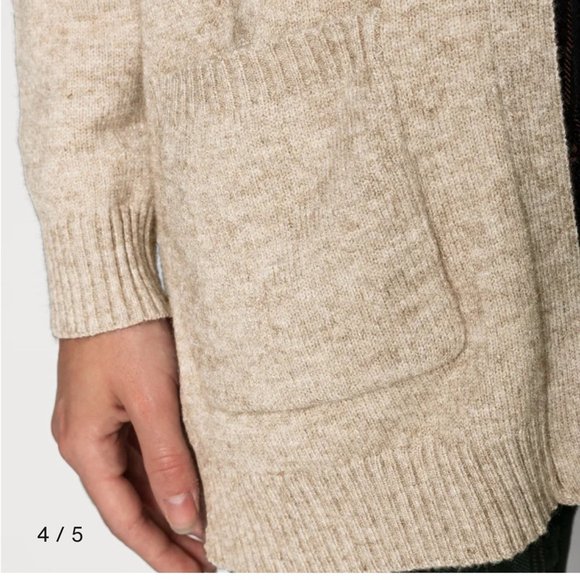 Only Lesly Long Sleeve Open-front Knit Cardigan L Beige Melange - Picture 4 of 13